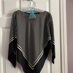 Black and white fun scarf top